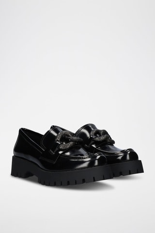 Mocasines de tacón con plataforma - Negro