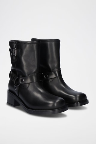 Botines de piel - Negro