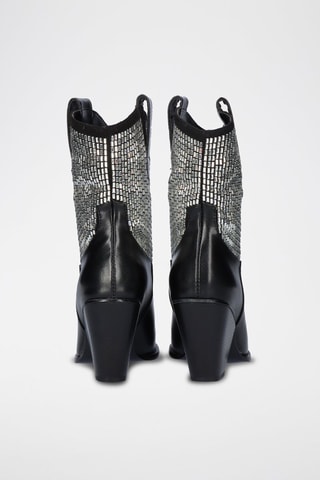 Botines - Plateado y negro