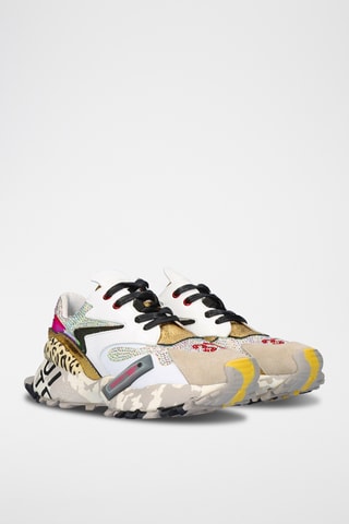 Zapatillas de piel con plataforma - Blanco