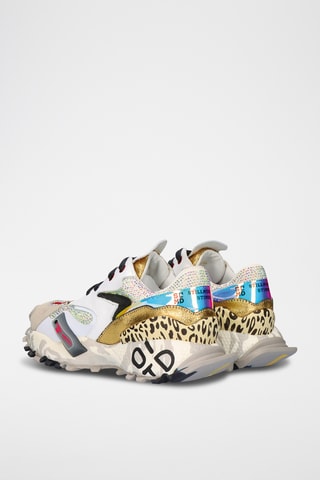 Zapatillas de piel con plataforma - Blanco