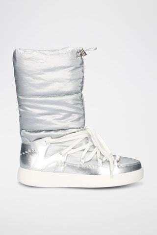 Botas con plataforma - Plateado y blanco