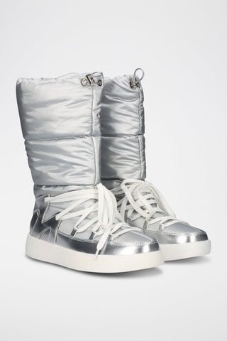 Botas con plataforma - Plateado y blanco