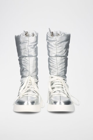 Botas con plataforma - Plateado y blanco