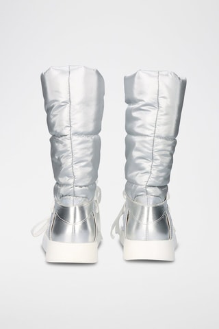 Botas con plataforma - Plateado y blanco