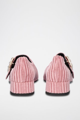 Babies de terciopelo de tacón Sofia - Rosa