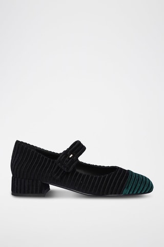 Bailarinas de terciopelo Sofia - Negro y verde