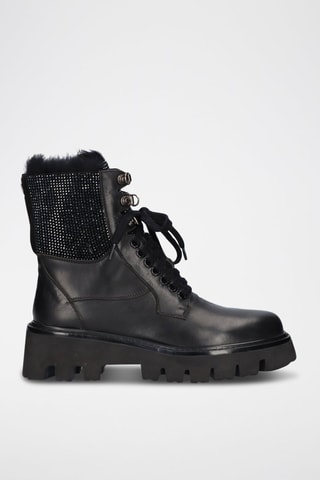 Botines de piel - Negro