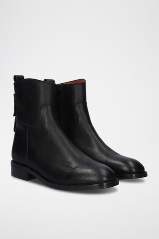 Botines de piel - Negro