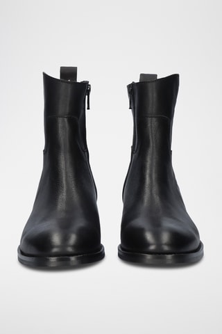 Botines de piel - Negro