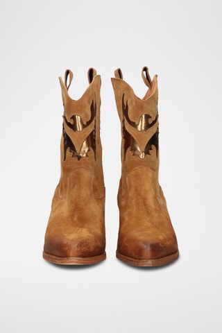 Botas camperas de piel - Marrón