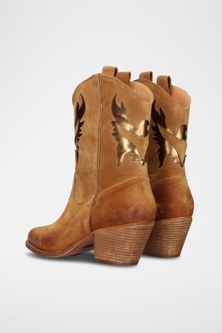 Botas camperas de piel - Marrón