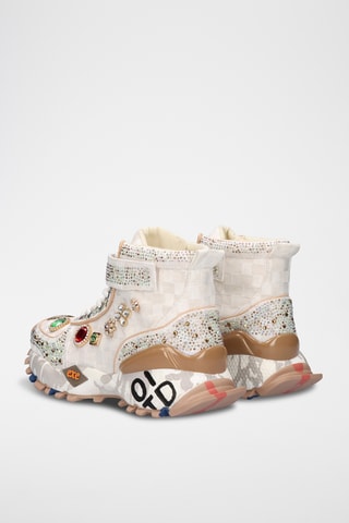 Zapatillas altas de piel - Beige