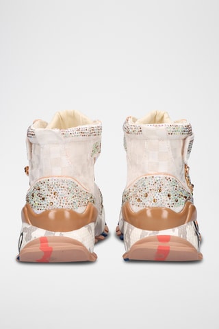 Zapatillas altas de piel - Beige