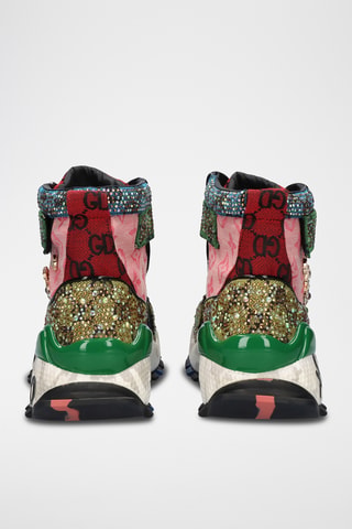 Zapatillas altas de piel - Verde