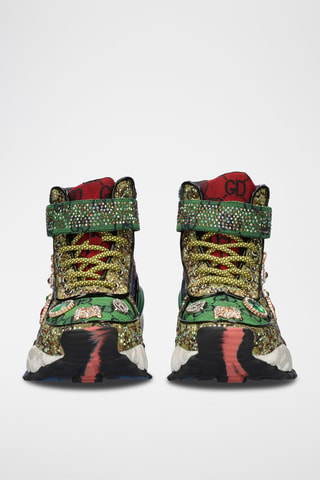 Zapatillas altas de piel - Verde