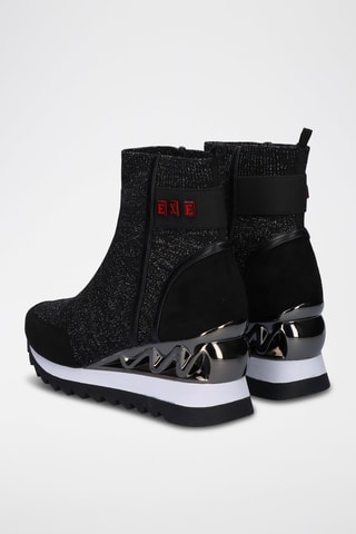 Botines estilo calcetín de cuña - Negro