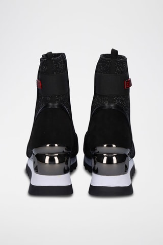 Botines estilo calcetín de cuña - Negro