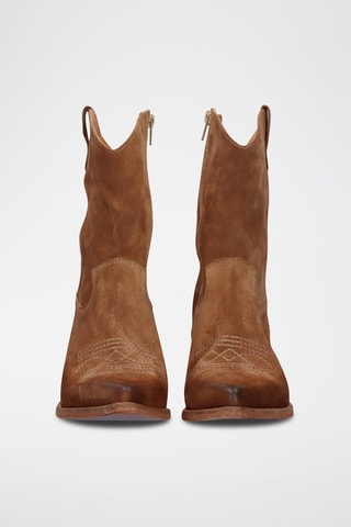 Botas camperas de piel - Marrón