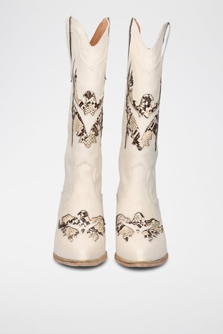 Botas camperas de piel - Blanco
