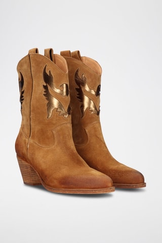 Botas camperas de piel - Marrón