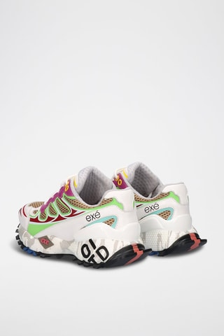Zapatillas de piel con plataforma - Topo