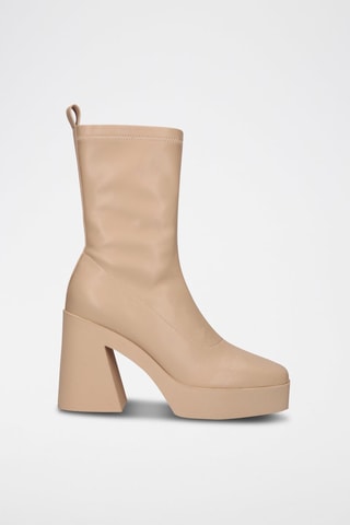 Botines con plataforma - Nude