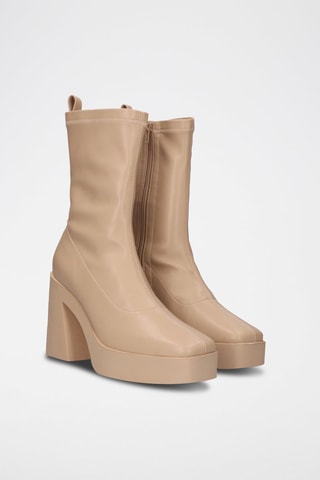 Botines con plataforma - Nude