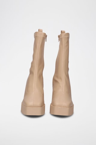 Botines con plataforma - Nude