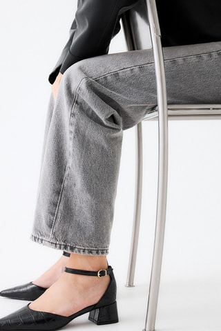 Zapatos con brillo de tacón - Negro