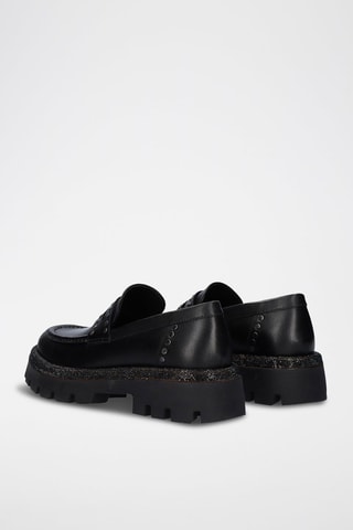 Mocasines con plataforma de piel - Negro