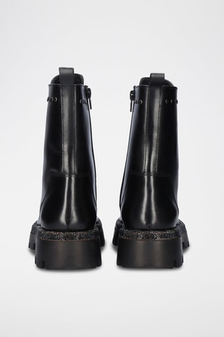 Botines de piel - Negro