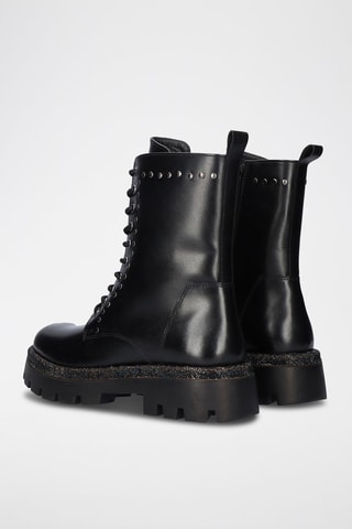 Botines de piel - Negro