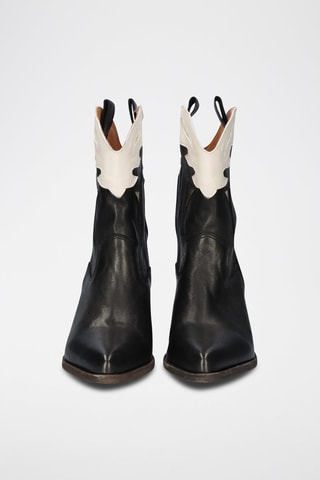 Botas camperas de piel - Negro