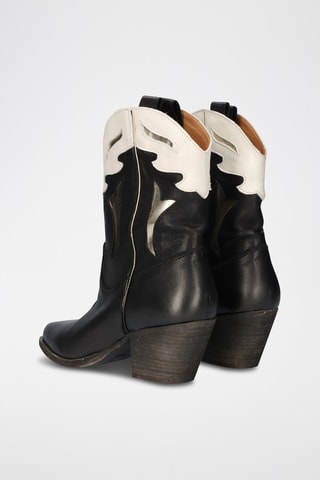 Botas camperas de piel - Negro