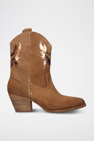 Botas camperas de piel - Marrón