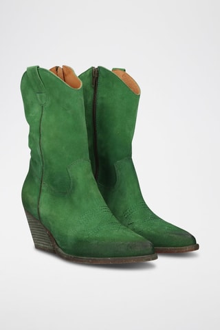 Botas camperas de piel - Verde