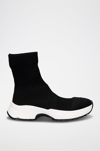 Zapatillas estilo calcetín - Negro