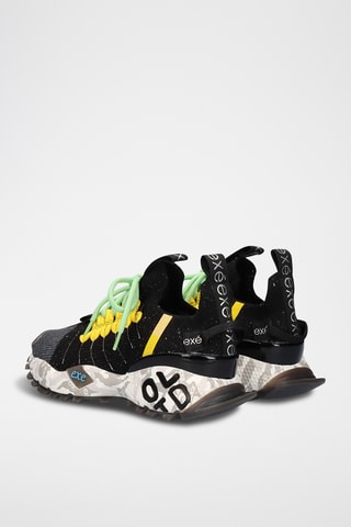 Zapatillas de piel con plataforma - Negro