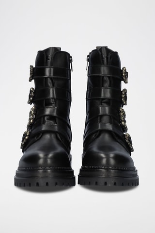 Botines de piel - Negro