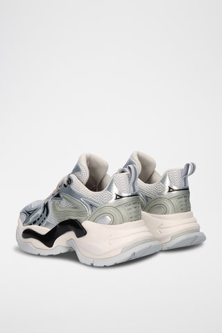Zapatillas de piel con plataforma - Gris