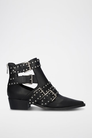 Botines de piel - Negro
