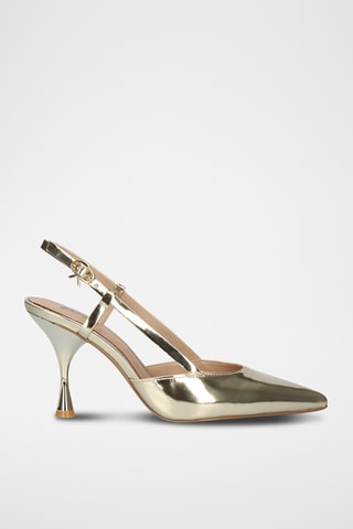 Zapatos con brillo de tacón - Dorado