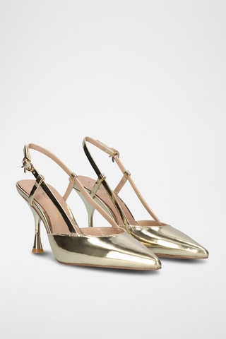 Zapatos con brillo de tacón - Dorado