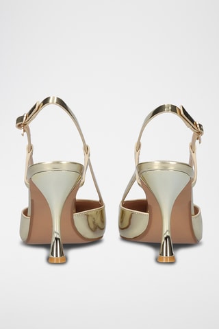 Zapatos con brillo de tacón - Dorado