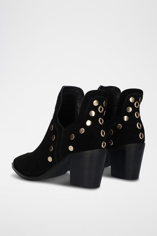 Botines de piel - Negro