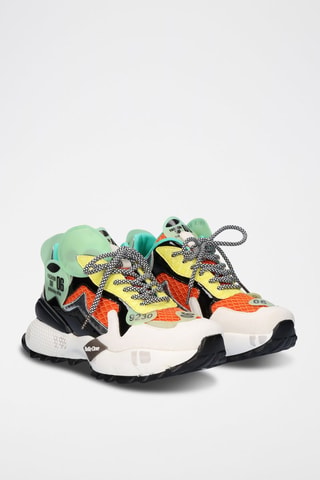 Zapatillas - Negro, verde y naranja