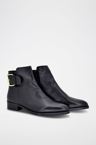 Botines de piel - Negro