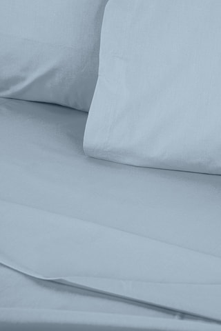 Sábana bajera de algodón reforzado 57 hilos/cm² Tonne Marie - Azul grisáceo