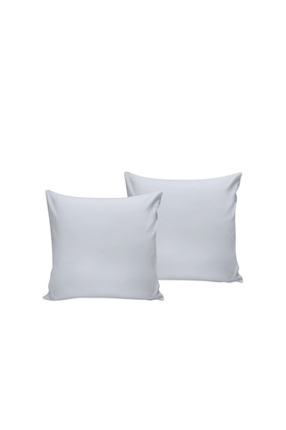 2 fundas de almohada de satén de algodón 82 hilos/cm² De White - Blanco
